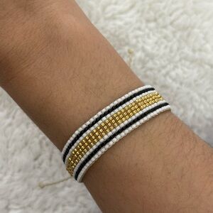 Pura Vida Beaded Bracelet with Gold & Black